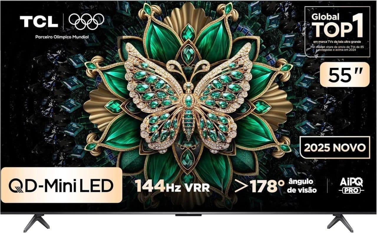 Smart TV 55" TCL 4K UHD MiniLED 120Hz Nativo Google TV (55C6K)