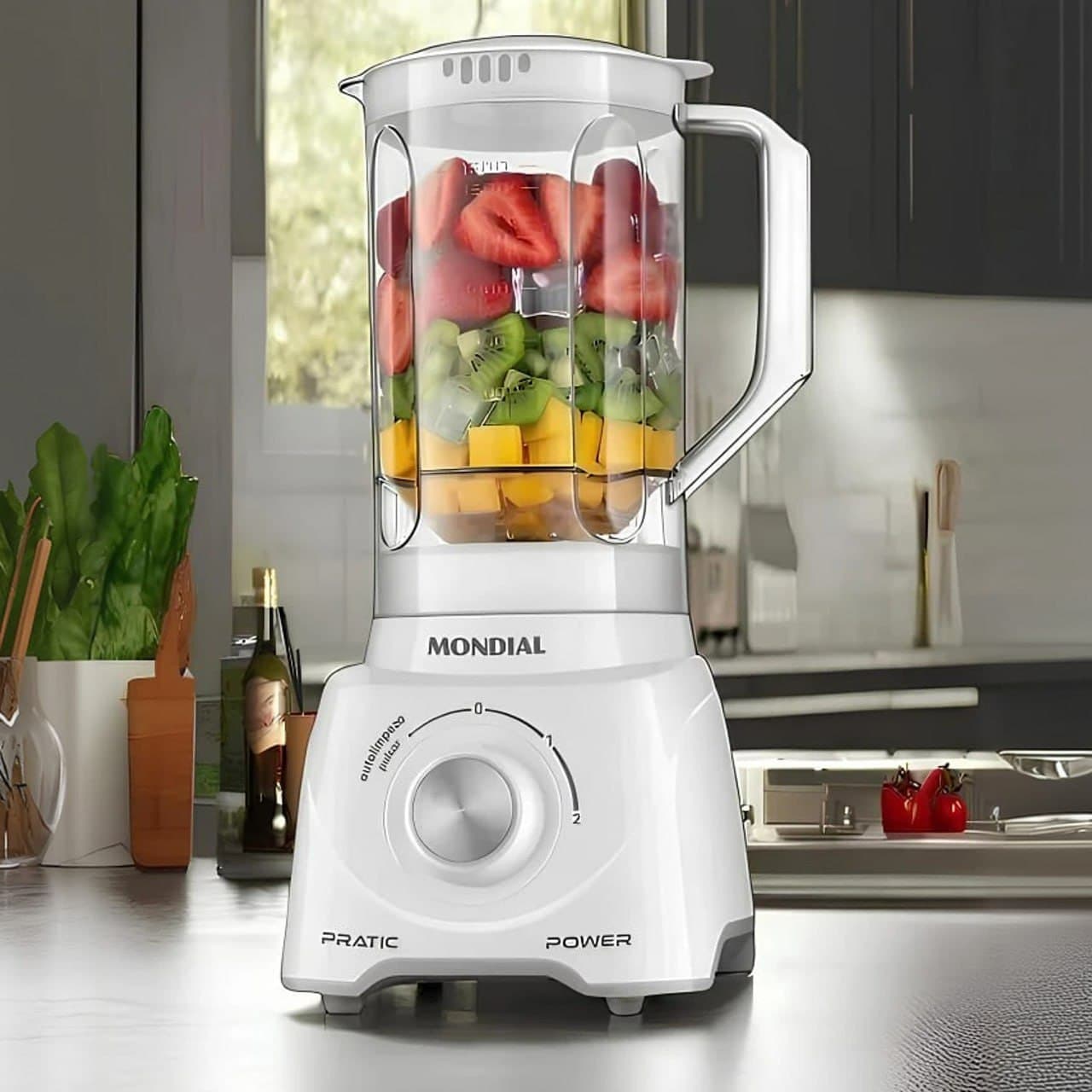Liquidificador Mondial Pratic Power L-97-W 2 Velocidades + Pulsar 550W Branco