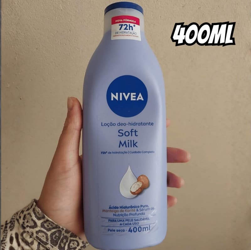 NIVEA Loção Deo-Hidratante Soft Milk 400ml Hidratação Profunda 72h