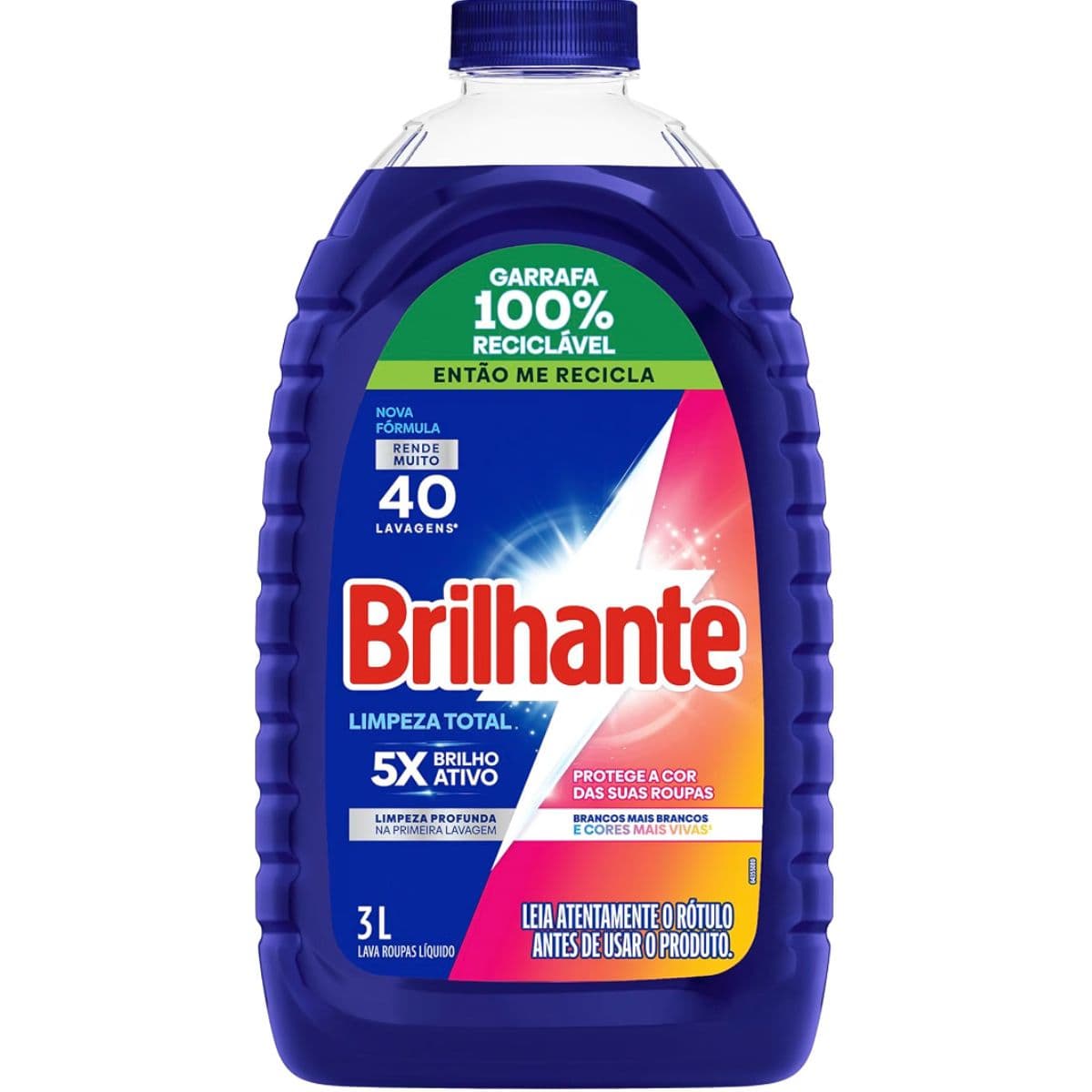 Brilhante Limpeza Total Lava Roupas Líquido 3L
